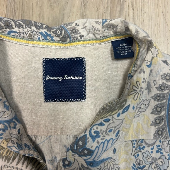 Tommy Bahama Shirt Mens M 100% Silk Floral Paisley Print Camp Beach Hawaiian - Picture 3 of 11